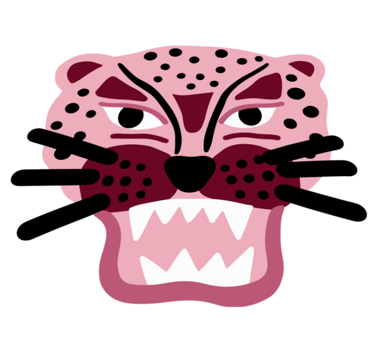 Tapete de vinil em forma de leopardo rosa com estampa animal - TenStickers