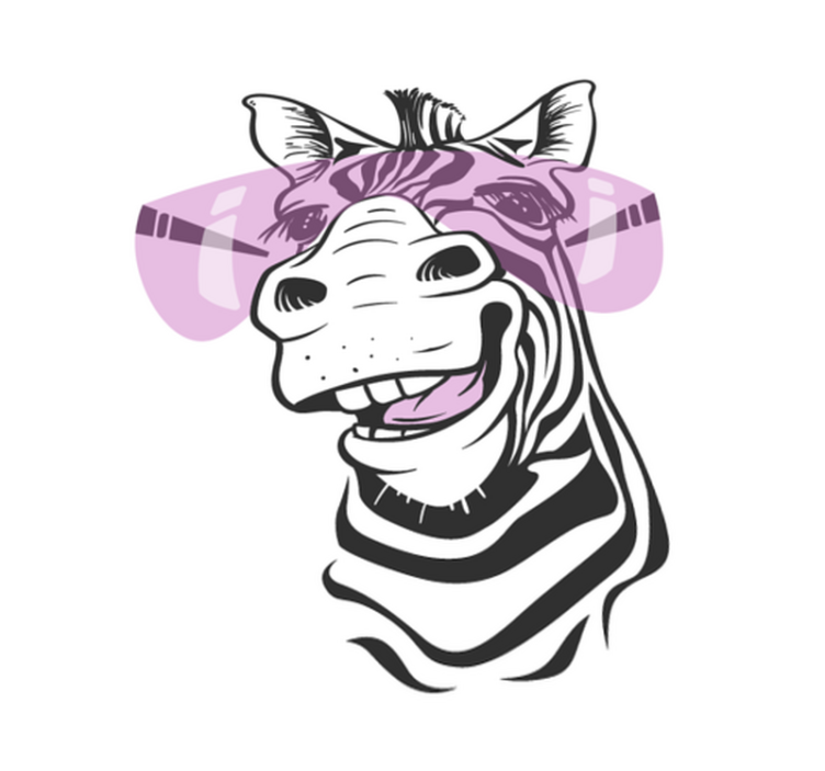 Tapete de vinil com estampa animal zebra engraçado - TenStickers
