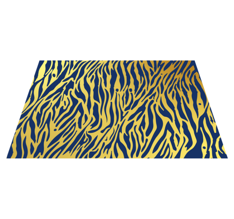 Tapete de vinil zebra azul e dourado com estampa animal - TenStickers