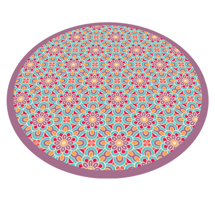 Mandala com formas gregas detalhadas, carpete de ladrilhos - TenStickers