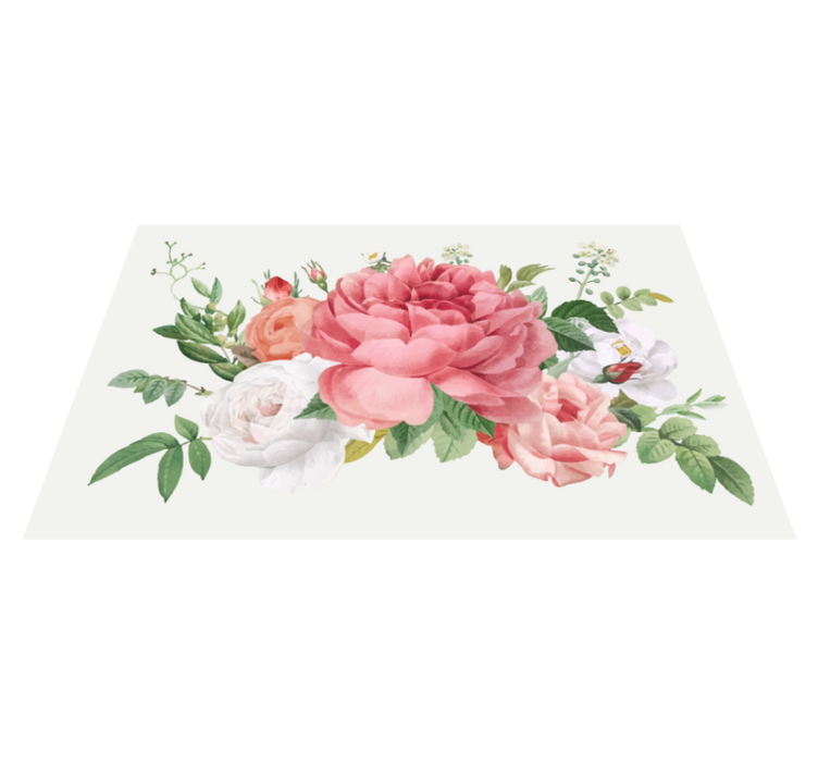 Flores e rosas tapete de vinil floral - TenStickers