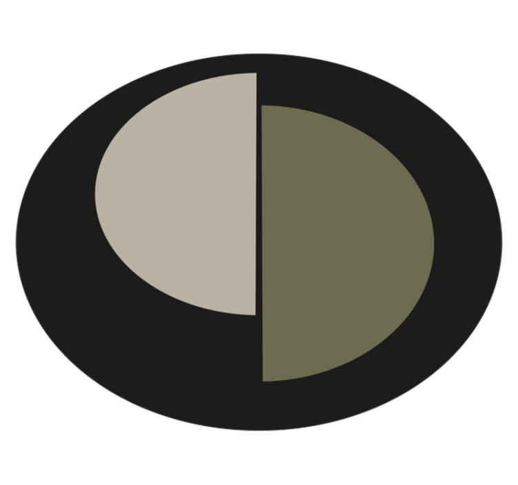 Tapete vinílico minimalista oval bicolor - TenStickers