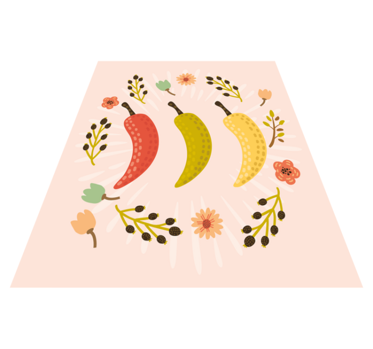 Tapete vinílico cozinha pimentas coloridas - TenStickers