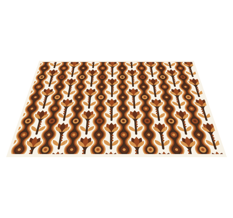 Tapete vinílico flores e plantas ondas florais descoladas - TenStickers