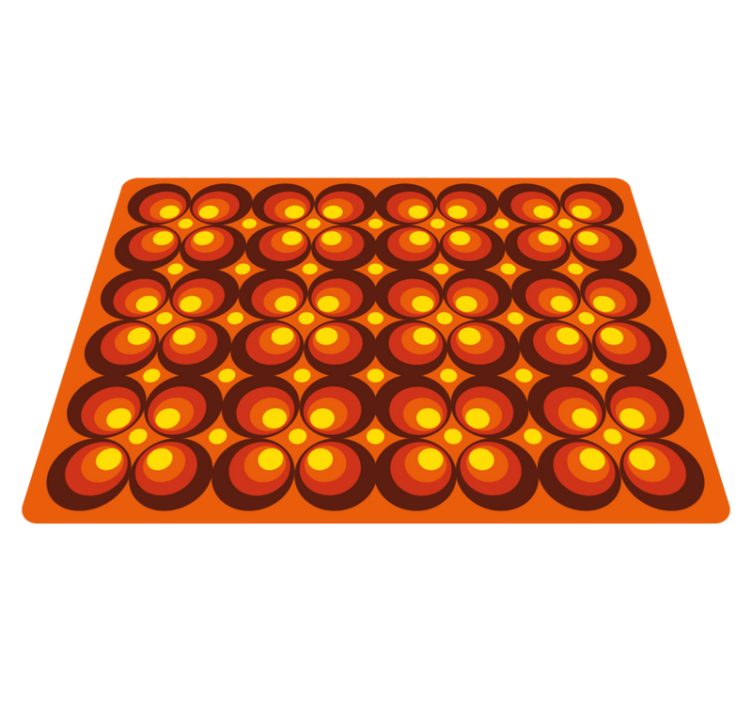 Tapete vintage com círculos amarelos pop dos anos 70 - TenStickers