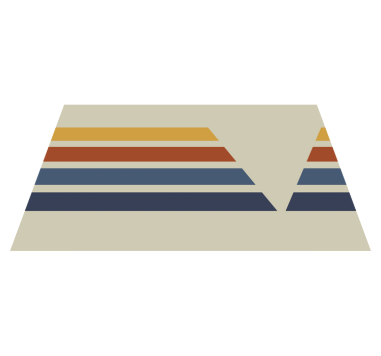 Tapete vintage com riscas bege arco-íris pop dos anos 70 - TenStickers