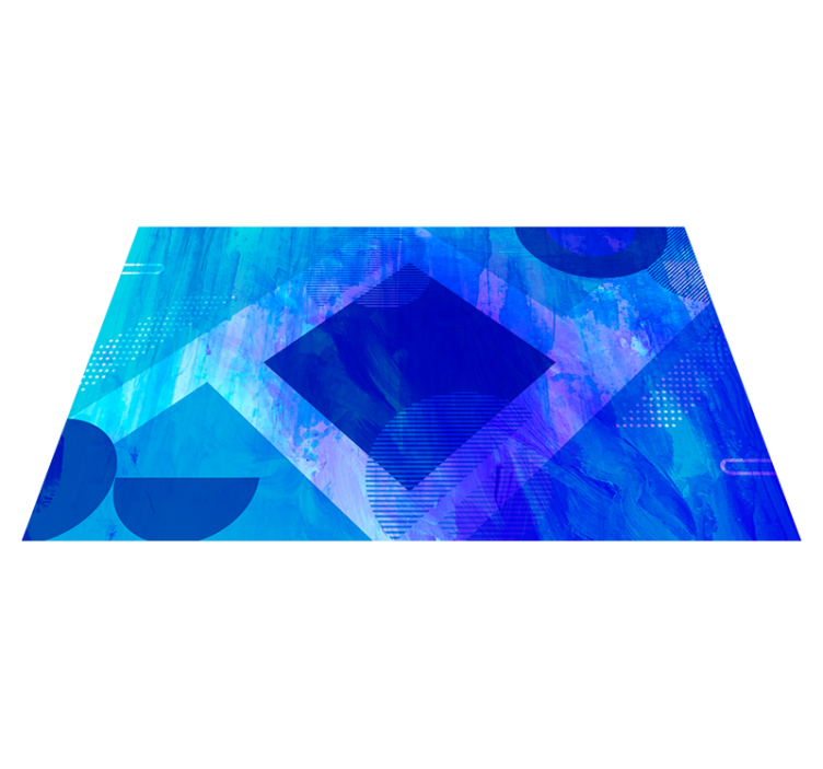 Tapete vinílico minimalista motivos geométricos azuis - TenStickers