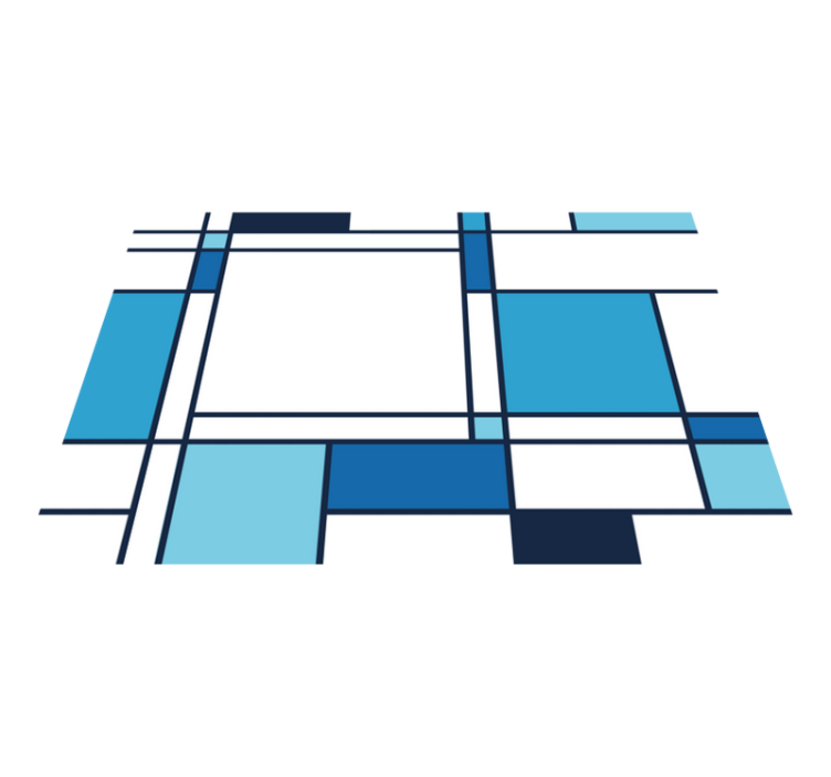 Tapete vinílico moderno motivo geométrico azul - TenStickers