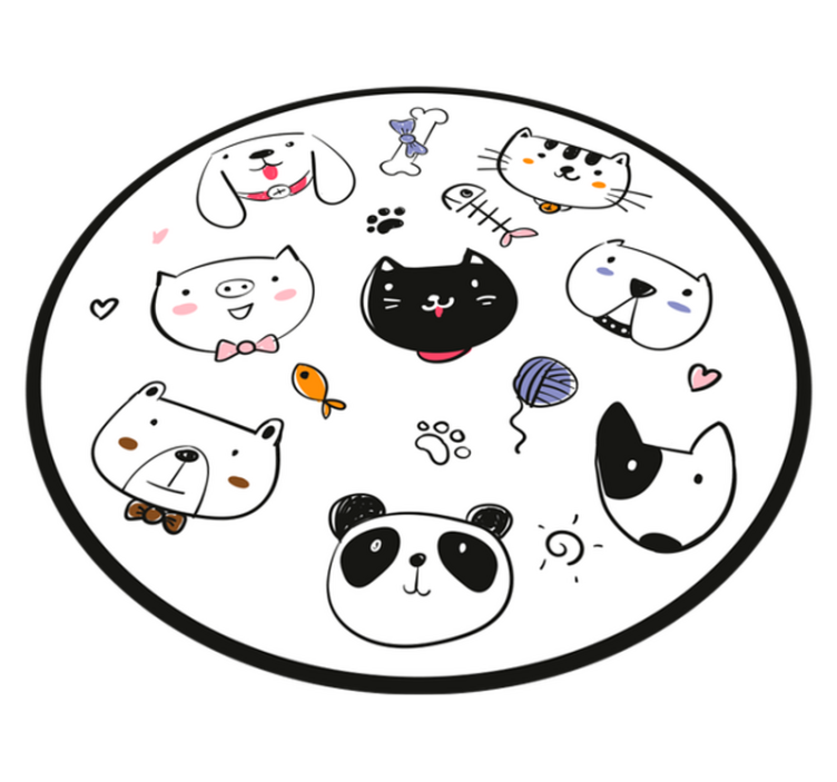 Desenhar animais tapete de vinil animal - TenStickers