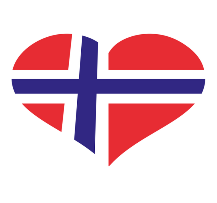 Lindo tapete étnico de coração norueguês - TenStickers
