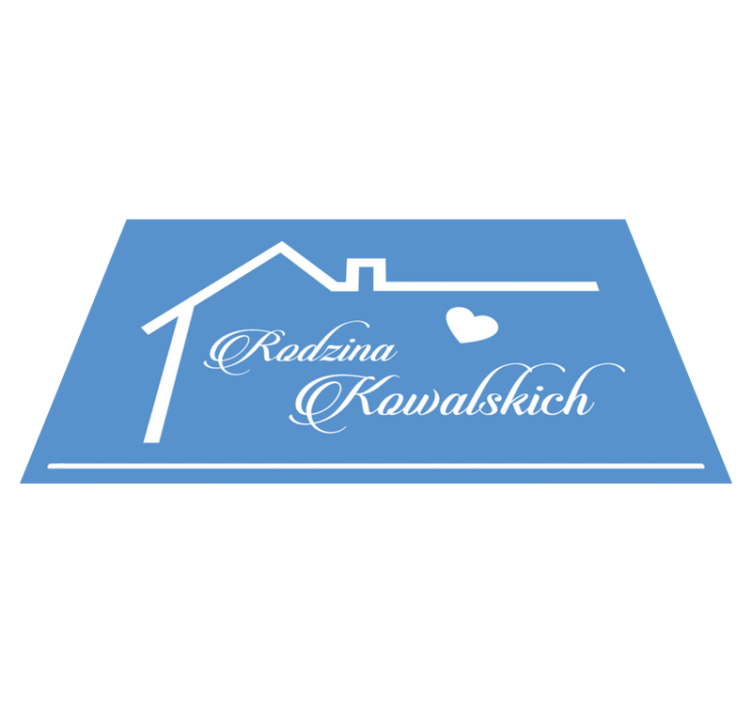 Contorno da casa com hall de entrada com nome de família - TenStickers