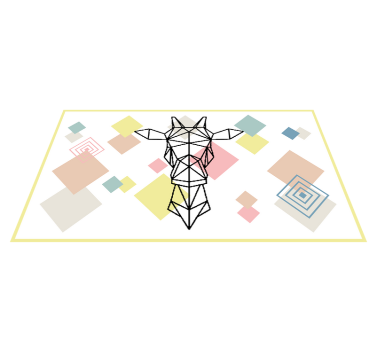 Tapete vinílico juvenil girafa de origami abstrata - TenStickers