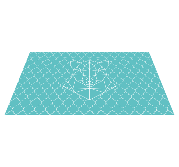 Tapete vinílico de animais desenho geométrico de urso - TenStickers