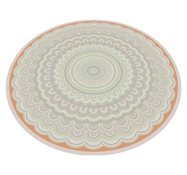 Tapete circular mandala de vinil bege - TenStickers