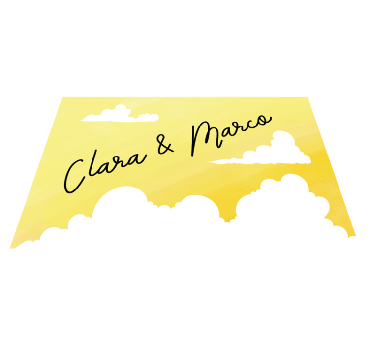 Tapete vinílico com nome design de casal nublado - TenStickers