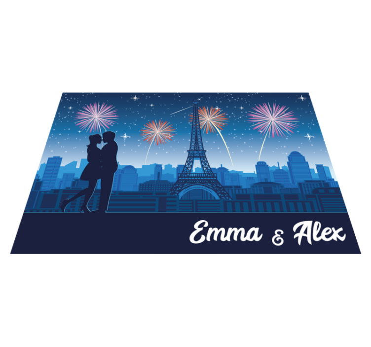 Fogos de artifício e tapete personalizado arranha-céu - TenStickers