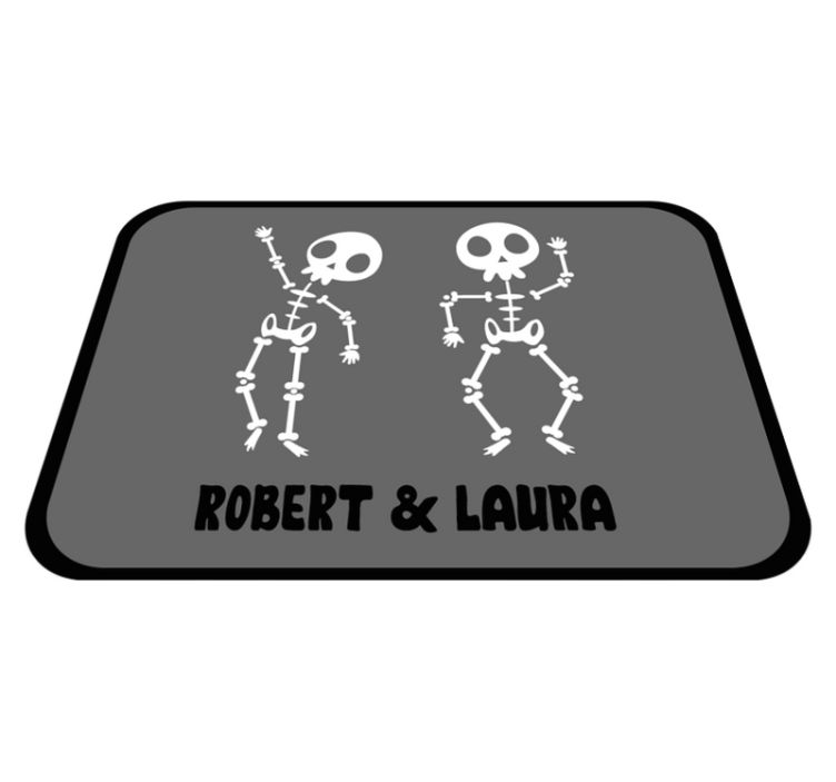 Tapete vinílico com nome dupla de esqueletos - TenStickers