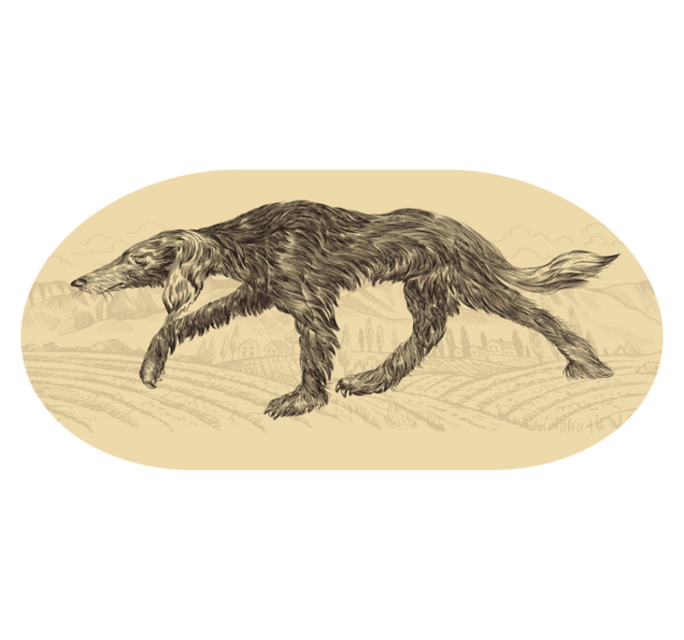 Tapete vinílico de animais silhueta canina elegante - TenStickers