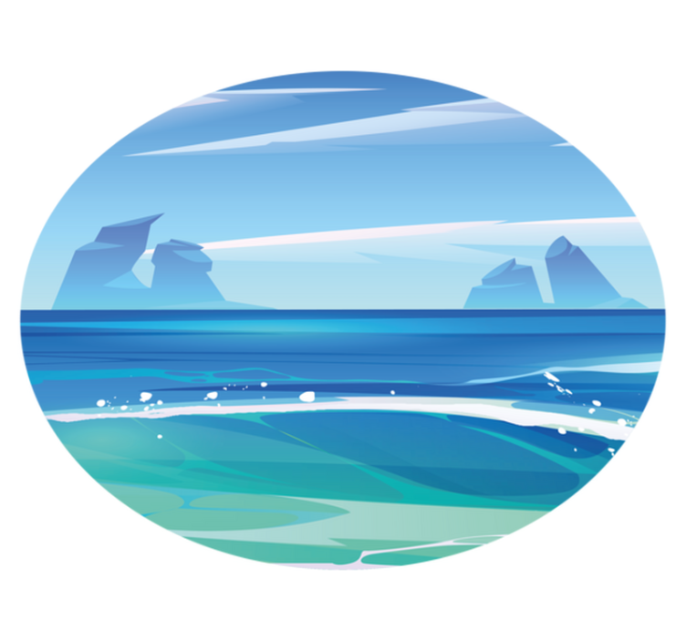 Rochas e mar cartoon tapete de vinil da natureza - TenStickers