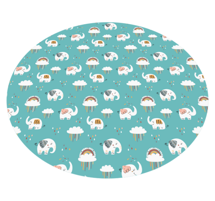 Padrão de bebê com tapete de elefante fofo - TenStickers