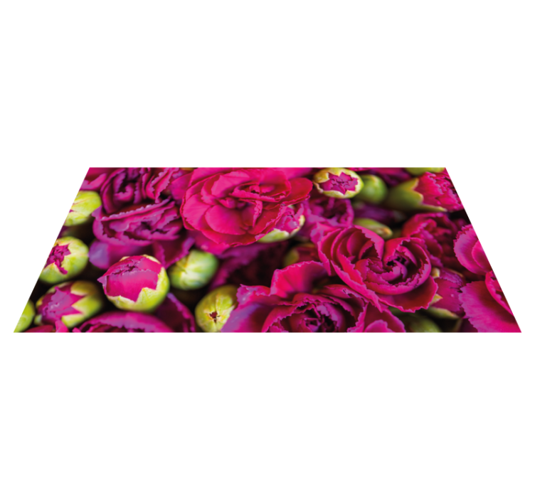 Cravo rosa florescendo tapete floral - TenStickers