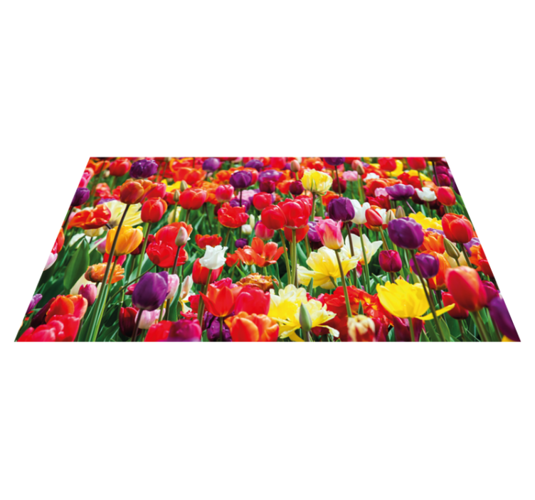 Tapete floral de campo de tulipas diferentes - TenStickers