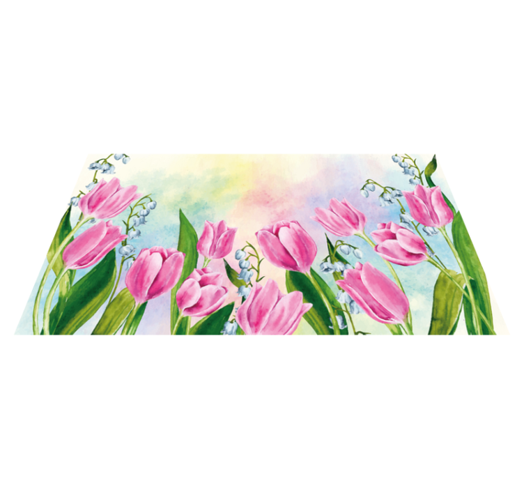 Tapete floral com pintura em tulipa - TenStickers