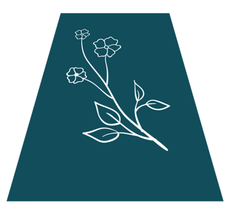 Desenho de flores e folhas tapete floral - TenStickers