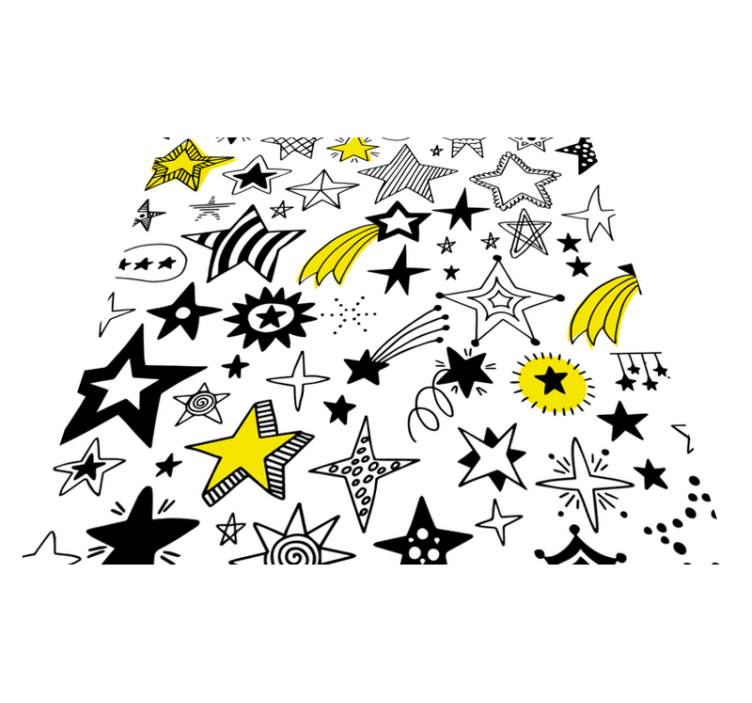 Doodle estrelas tapete de vinil quadrado - TenStickers