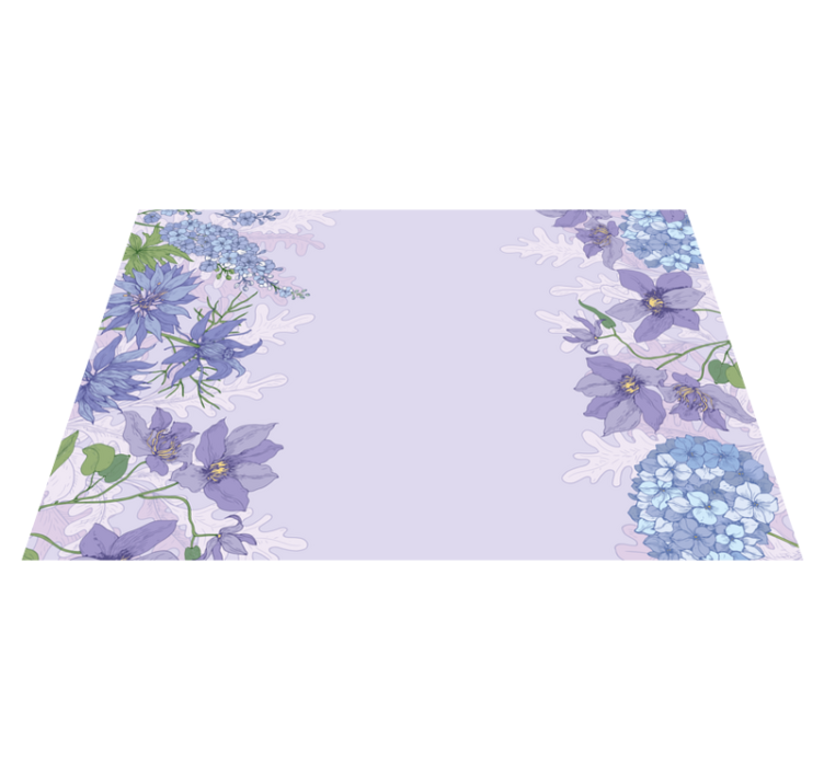 Vago tapete floral de flores roxas - TenStickers