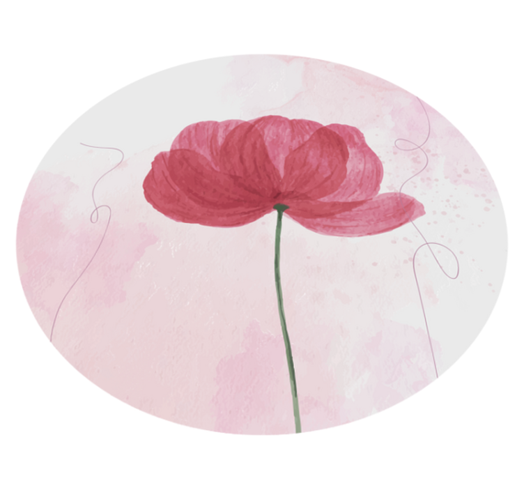 Tapete circular de flores pintadas - TenStickers