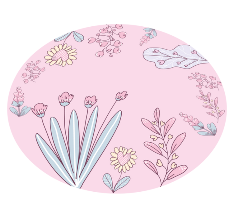 Tapete floral delicado com moldura de flores - TenStickers