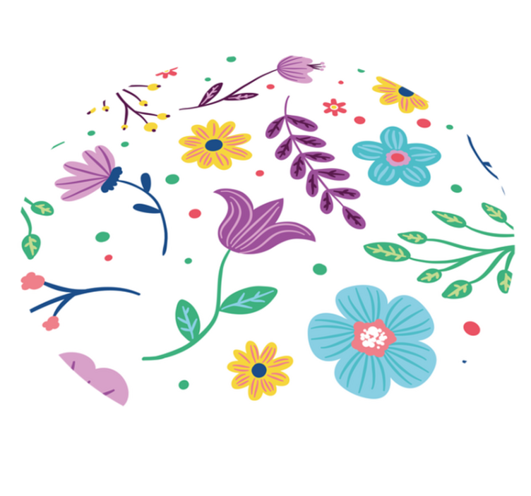 Tapete vinílico flores e plantas inspiração floral viva - TenStickers