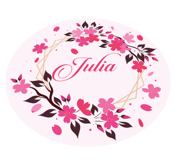 Círculo de flores de cerejeira com tapete floral - TenStickers