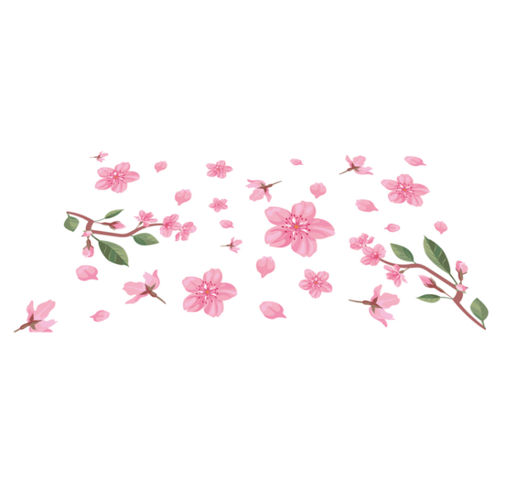 Tapete floral rosa com flores de cerejeira - TenStickers