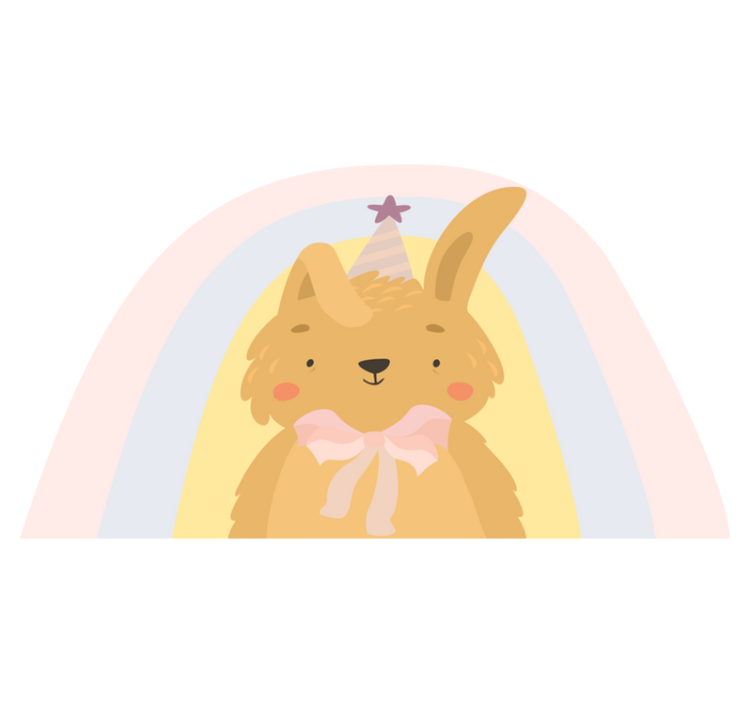 Tapete vinílico criança arte de coelho adorável - TenStickers
