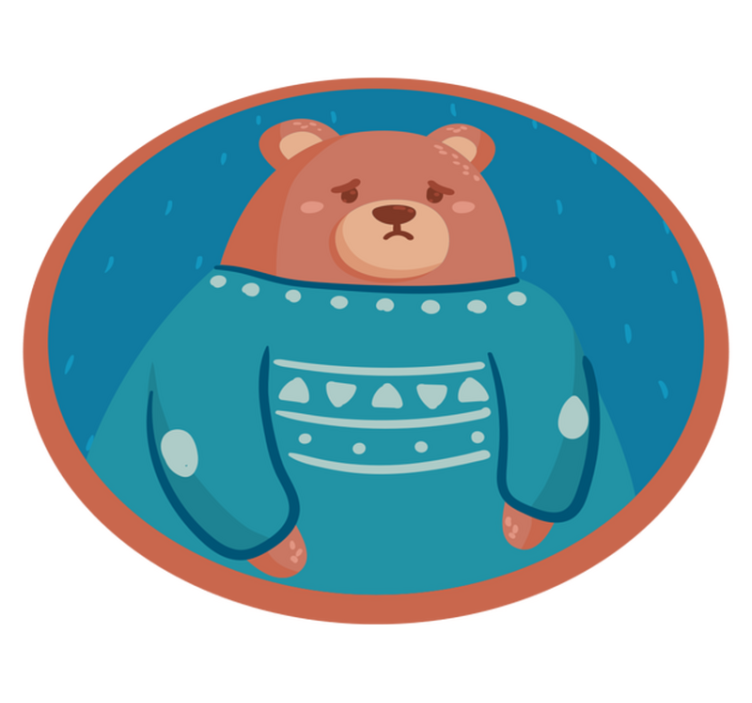 Tapete vinílico para bebés suéter de urso triste - TenStickers