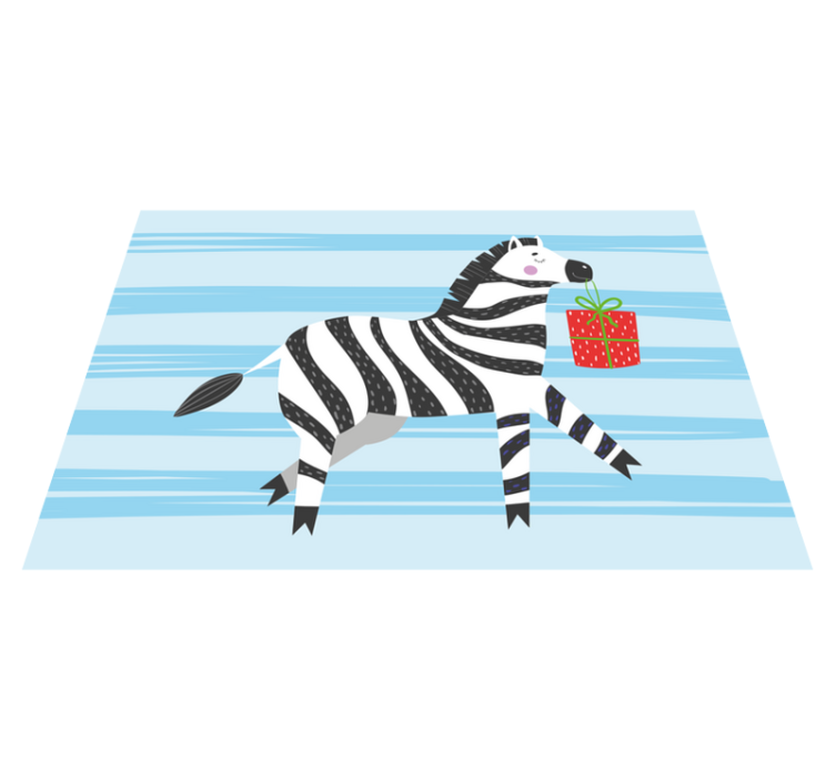 Tapete vinílico de animais zebra com presente - TenStickers