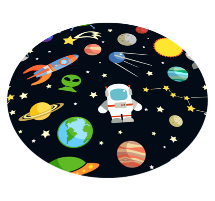 Cartoon diferentes símbolos astronautas tapete estrela - TenStickers