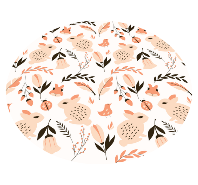 Tapete vinílico criança coelhinho gentil floral - TenStickers