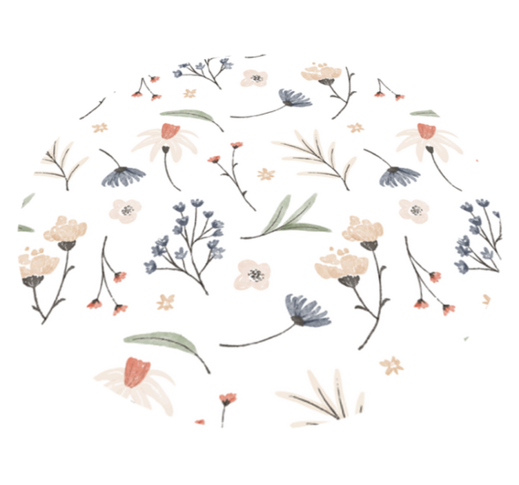 Piso de casa de banhocom padrão floral em cores claras - TenStickers