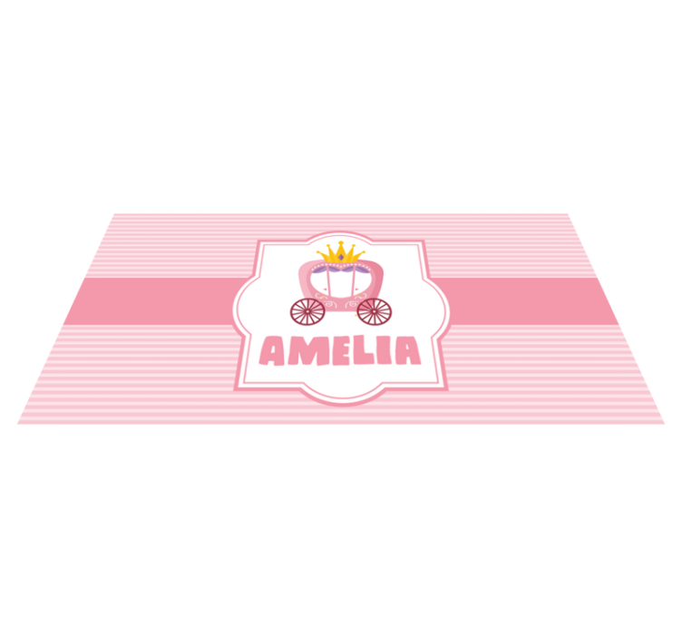 Tapete vinílico criança carruagem de princesa personalizada - TenStickers