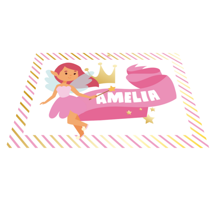 Tapete de vinil com nome de princesa fada infantil - TenStickers