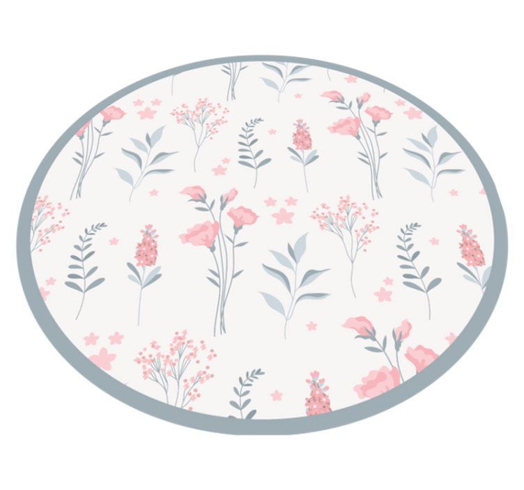 Tapete floral com estampa plana adorável de flores rosa - TenStickers