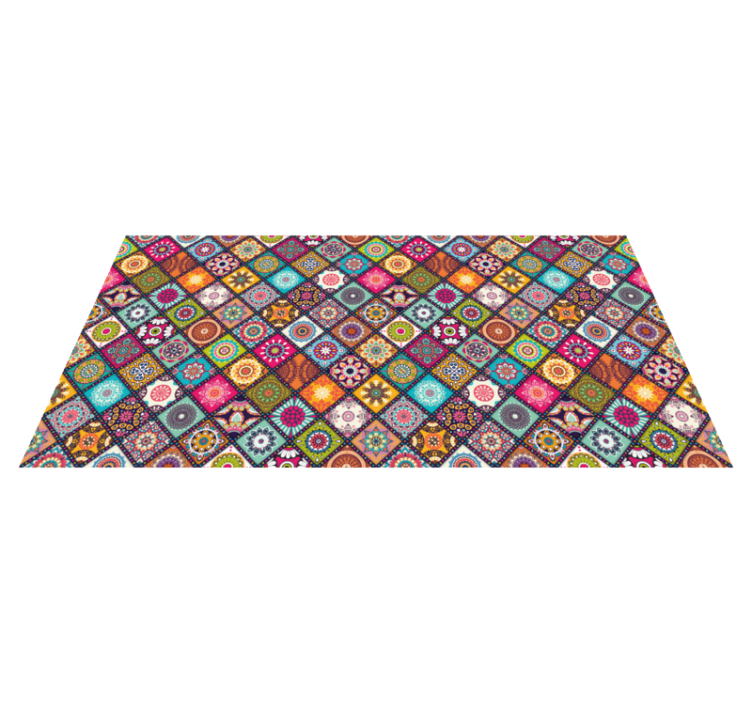 Tapete vinílico azulejos decoração vibrante - TenStickers