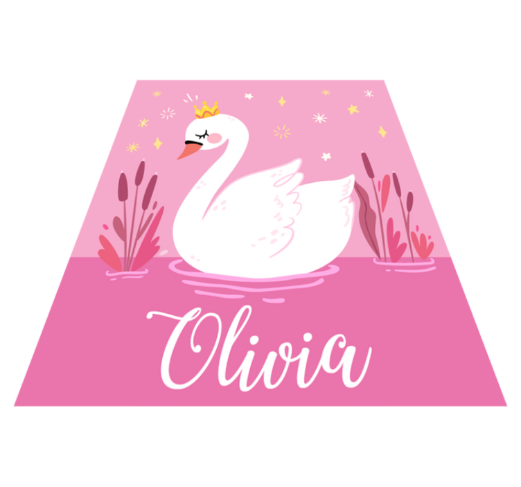 Tapete vinílico criança princesa cisne com nome - TenStickers
