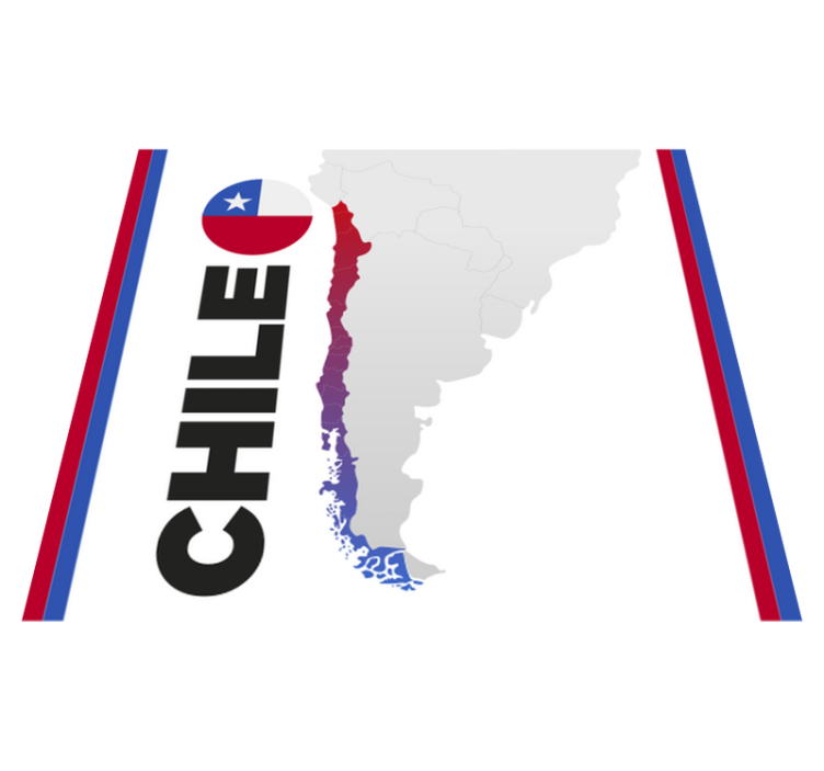 Forma geográfica do tapete do mapa-múndi chile - TenStickers