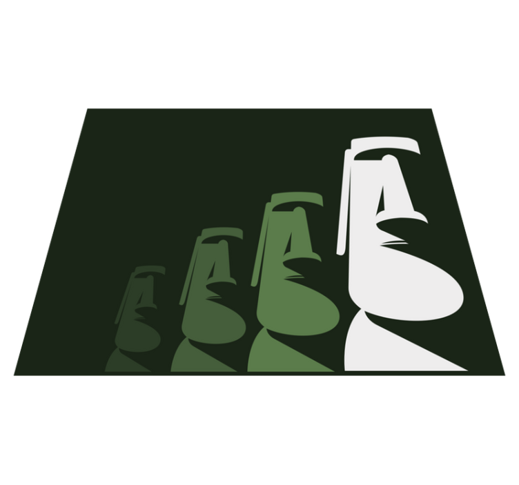 Tapete vinílico sala de estar contorno de estátuas moai - TenStickers