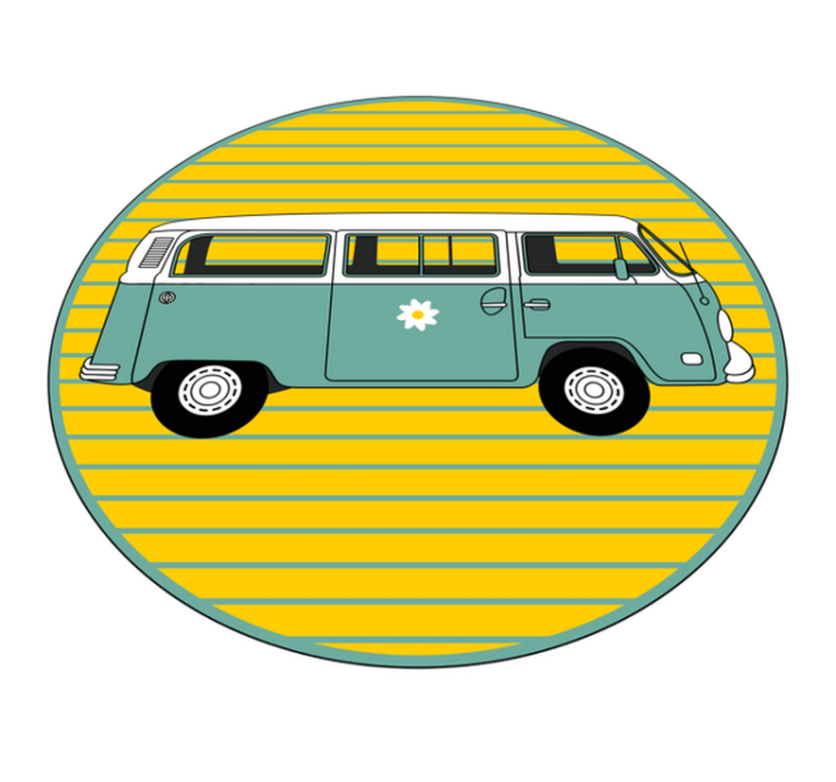 Microônibus com tapete de riscas vintage - TenStickers