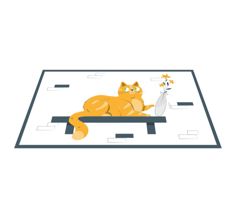 Tapete vinílico criança cena de gato brincalhão - TenStickers